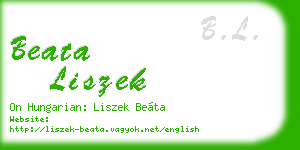 beata liszek business card